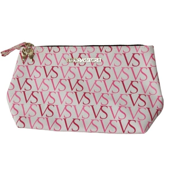Victoria's Secret Handbags - Victorias Secret Pink Initial Logo Makeup Bag Zipper Closure HandBag 10.5" x 6"
